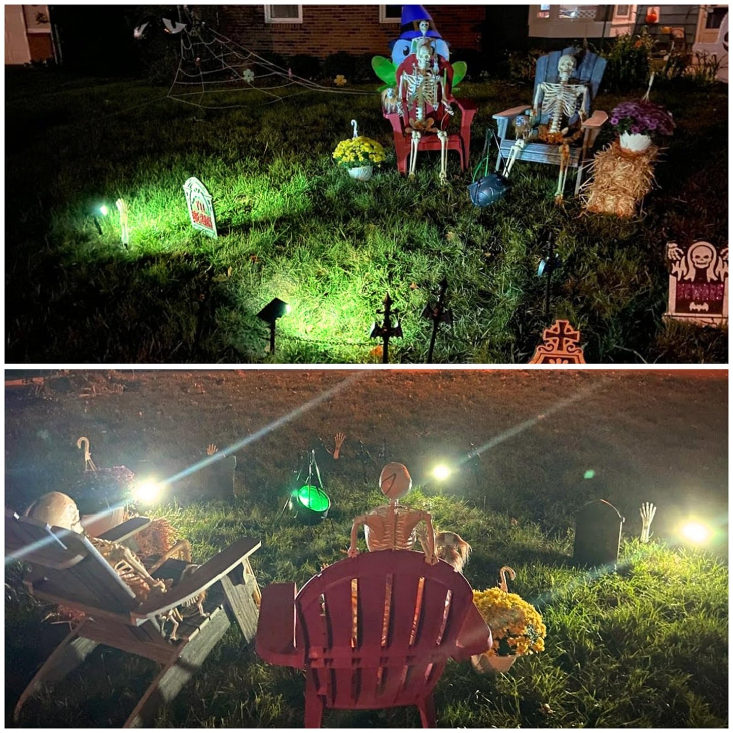 GKGG Solar Lights Outdoor Waterproof IP65, 76 LED 3 Lighting Modes Solar Spot Lights Outdoor Yard Garden Landscape Pathway (Warm White, 4 Pack)