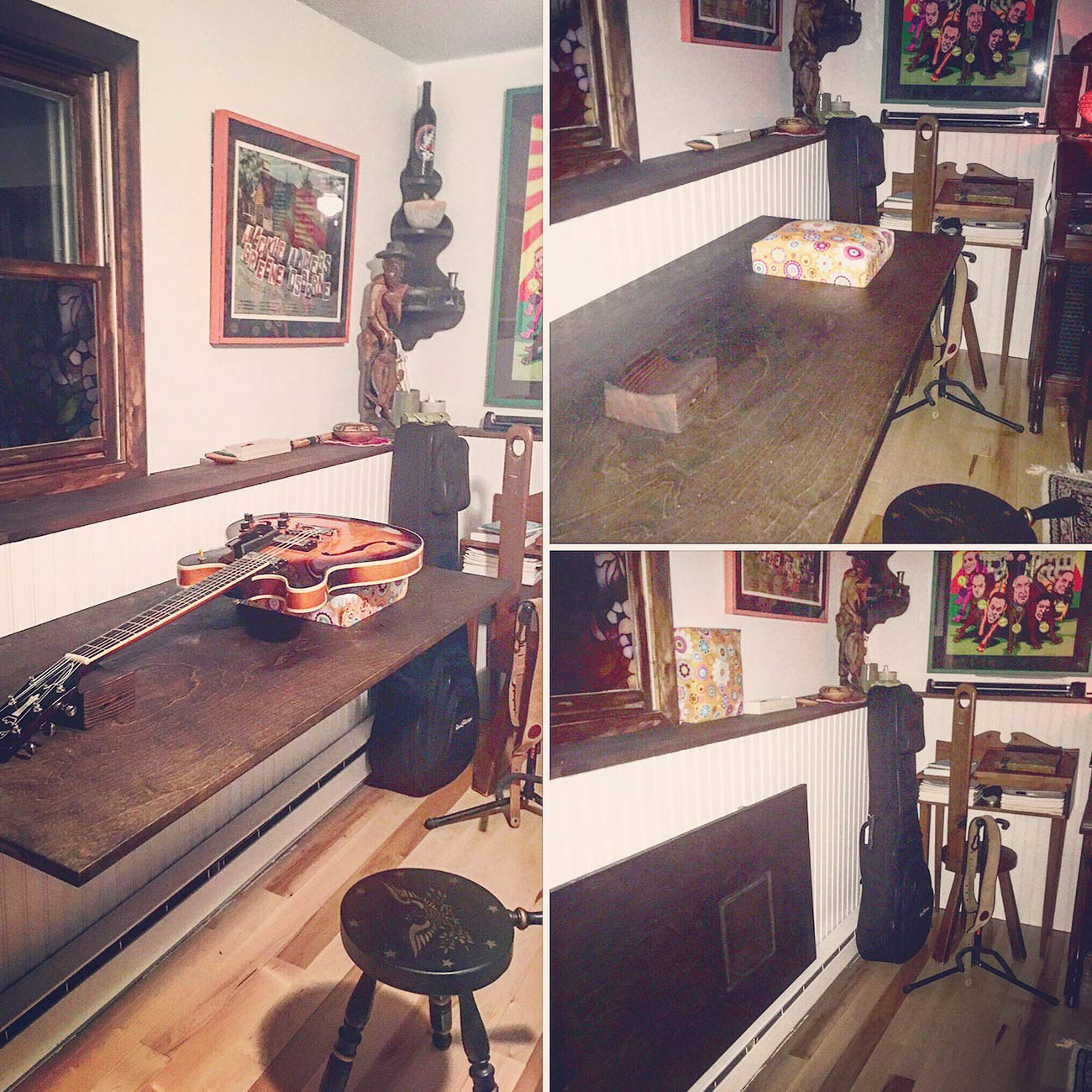 CLT 12'' Folding Shelf Brackets Max. Load 440 lb, Heavy Duty Stainless Steel DIY Wall Mounted Shelf Bracket Space Saving for Table Work Bench, Pack of 2