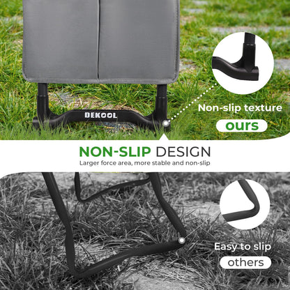 Dekool Garden Kneeler and Seat with Upgraded Wide & 3" Thick Kneeling Pad, Heavy Duty Garden Stool with 2 Large Tool Bags, Portable Bench for Planting, Weeding, Gardening Gifts for Women, Men, Seniors