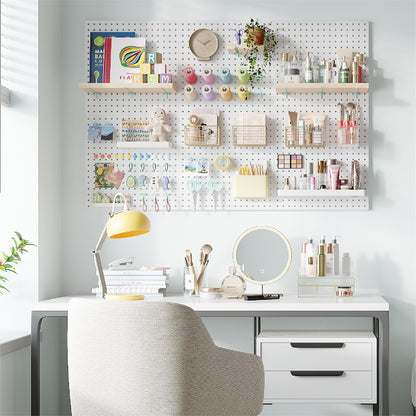 HUHOLE Pegboard Hooks 6 Inch 50PC, Blue Peg Board Hooks, Fit 1/4" or 1/8" Pegboard, Ideal Peg Board Organizer Accessories for Garage Tool Organization, Wall Storage (Blue, 6 Inch)