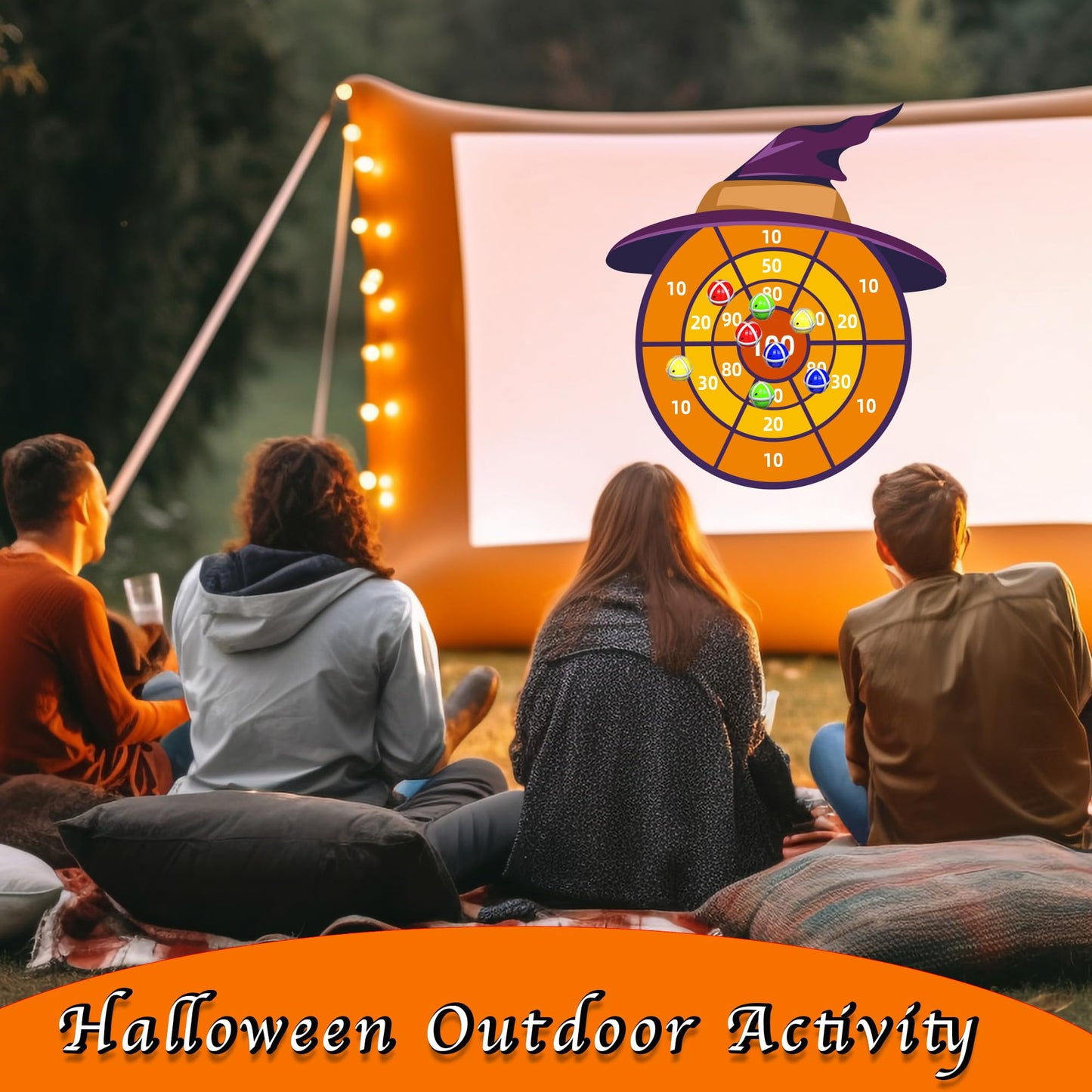 30' Witch Hat Party Favor, Kids Dart Board Game, Halloween Party Supplies Indoor Outdoor Decor, Stocking Stuffers Christmas Birthday Gifts