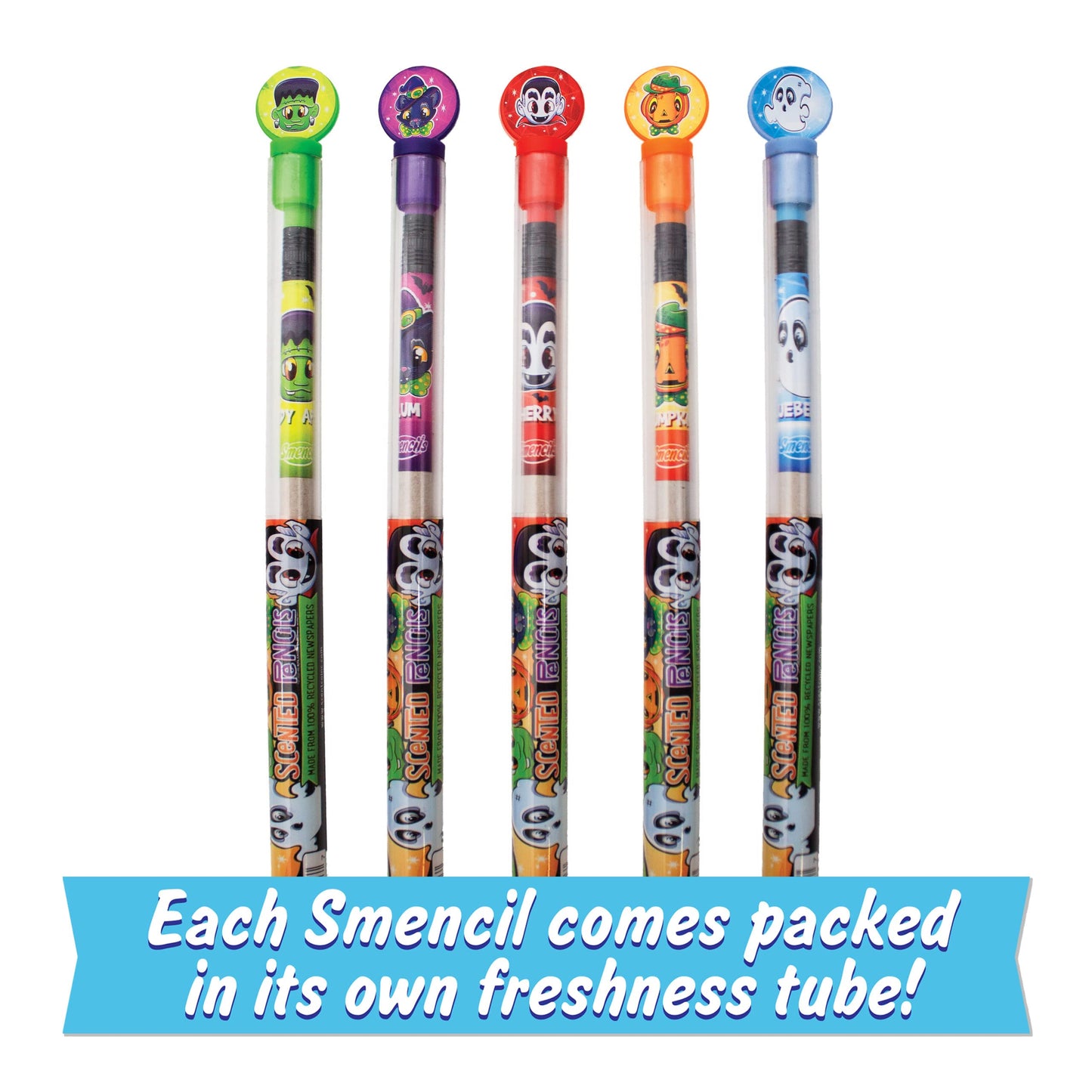 Halloween Smencils - HB #2 Patented Gourmet Scented Pencils, 5 Count, Gifts for Kids, School Supplies, Classroom Rewards