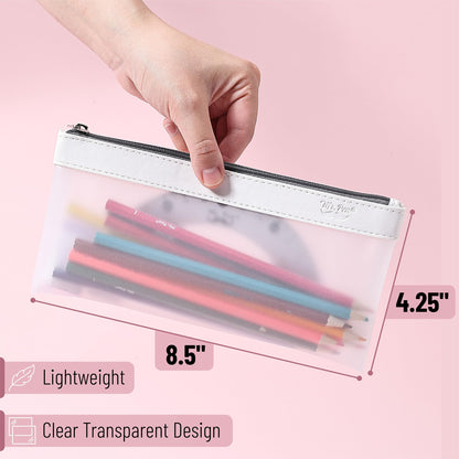 Mr. Pen- Clear Pencil Pouch, 3 Pack, Case for Kids, Makeup Bag, Transparent Storage Organizer