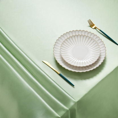 Counfeisly 1 Pack Satin Table Cover Rectangle Silkly Soft Table Cloth, Satin Dining Table Cloths for Wedding Banquet Table Decoration, Dining Room, Indoor and Outdoor Use, 60 x 120 Inches, Sage Green