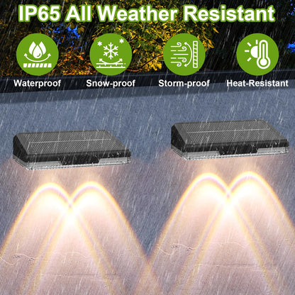 JeTuvlie Solar Fence Lights Outdoor, 8 Pack LED Fence Lights, 3000/4000/6000K 3 Mode, IP65 Waterproof,Solar Wall Lights for Outside, Backyard/Step/Deck Fence/Stair Railing/Patio