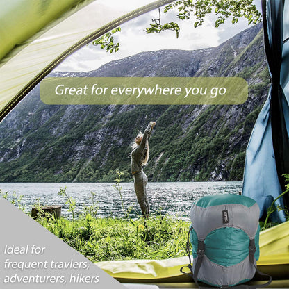 Frelaxy Compression Sack, Ultralight Sleeping Bag Stuff Sack Compression Stuff Sack - Space Saving Gear for Camping, Hiking, Backpacking (Turquoise, S)