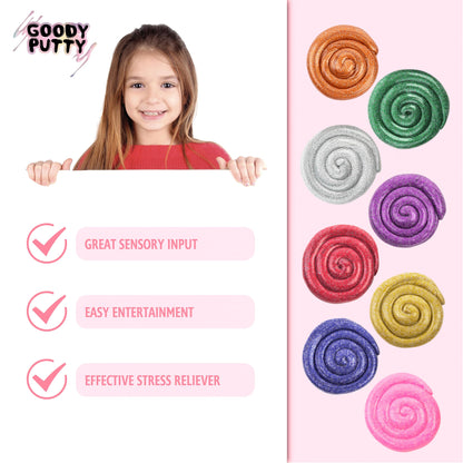 Dazzle Putty Toy Goody Putty Mini Tins 8 Pack