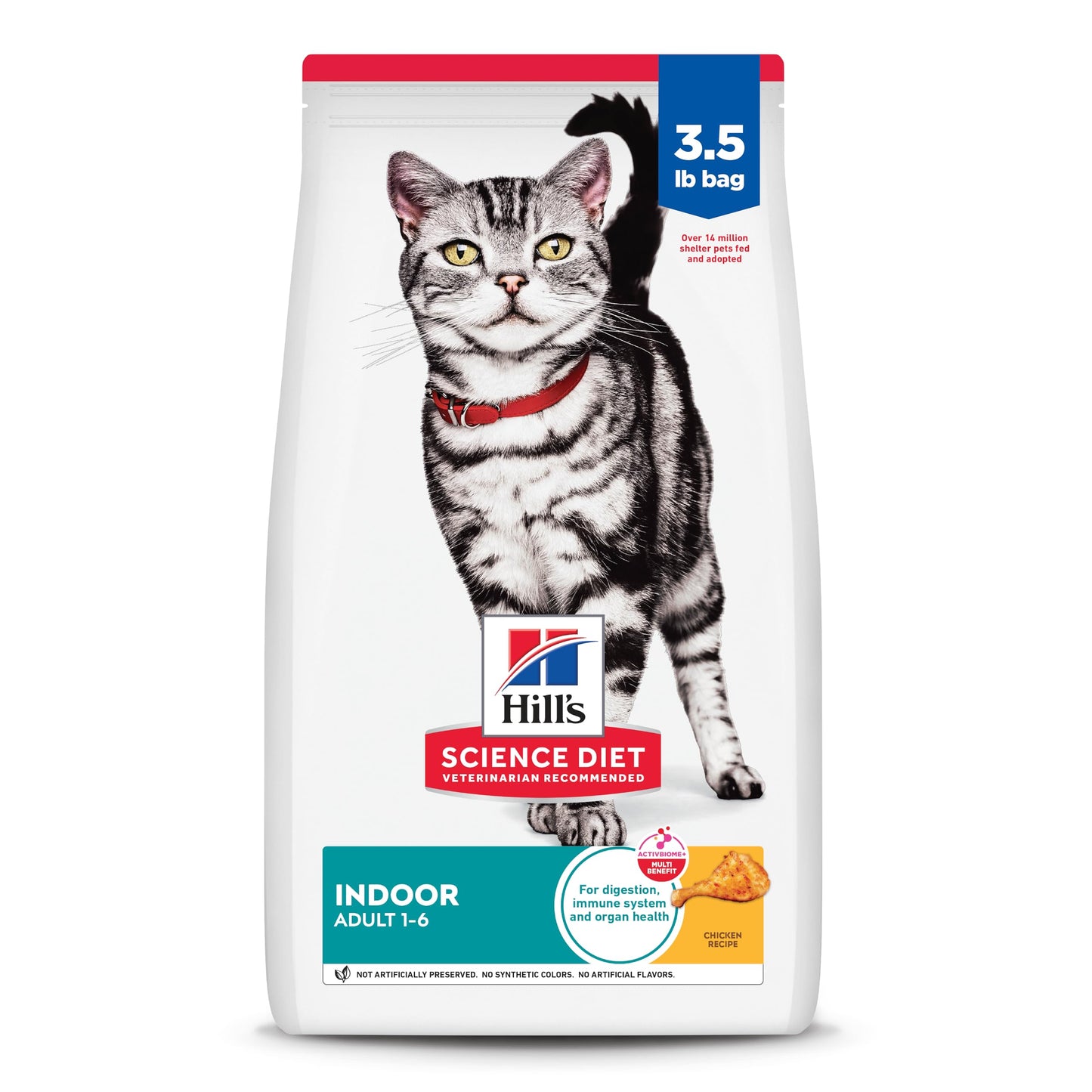 Hill's Science Diet Indoor, Adult 1-6, Easy Litter Box Cleanup, Dry Cat Food, Chicken Recipe, 3.5 lb Bag