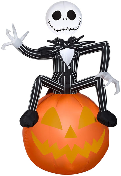 Gemmy 3.5ft Airblown Inflatable Nightmare Before Christmas Jack Skellington on Pumpkin Disney