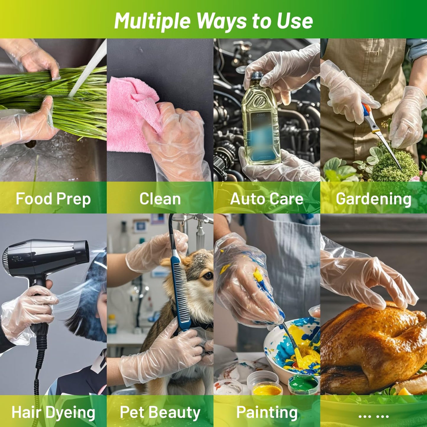 GENERALCARE Ultra Strong Disposable TPE Cooking Gloves, Ideal for Cleaning and Food Prep.Latex & Powder Free Food safe 100 Pieces(M)