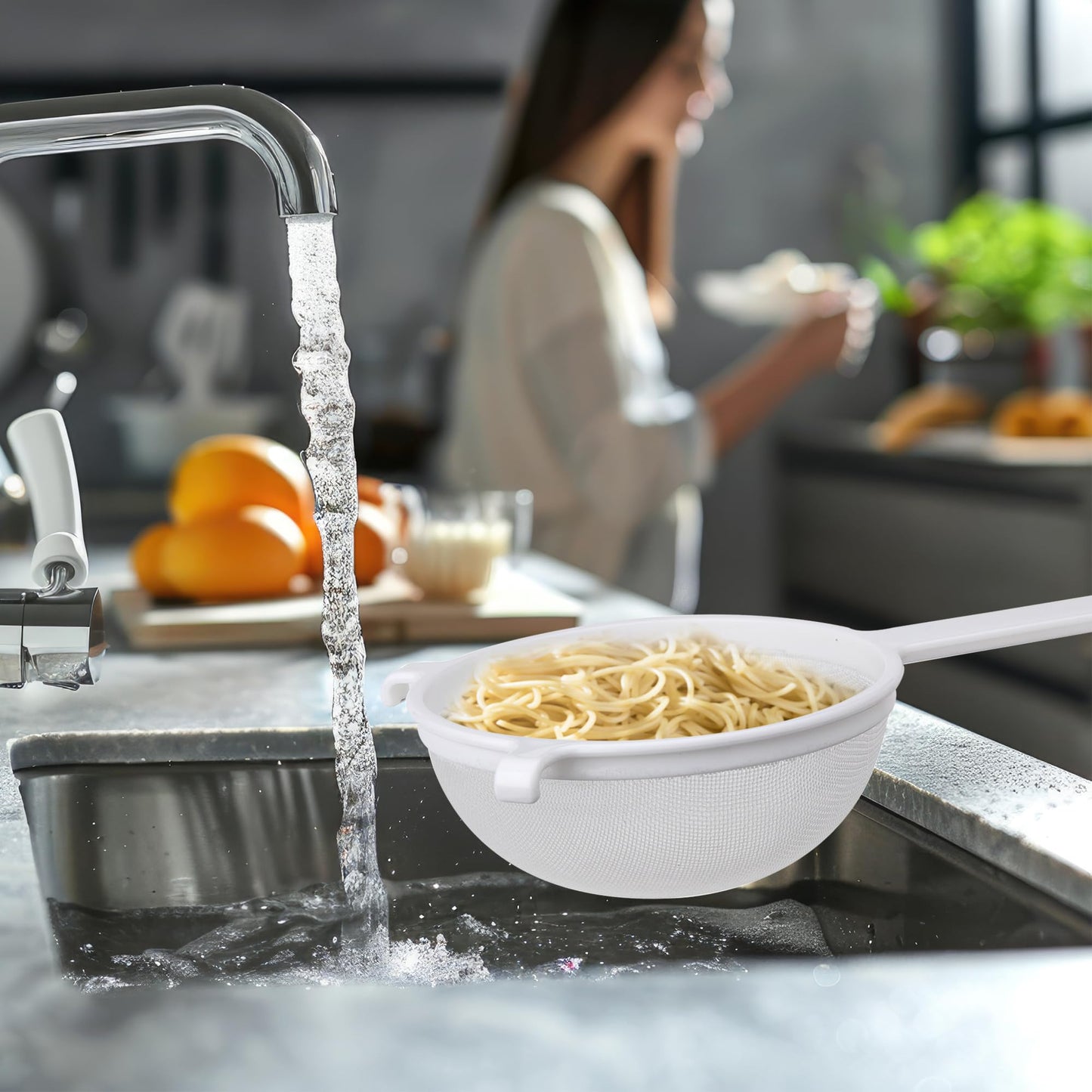 HIC Kitchen Double-Ear Fine Mesh Strainers, BPA Free, Set of 4 Sizes Includes 3, 4, 5.5, and 7-Inch Diameter