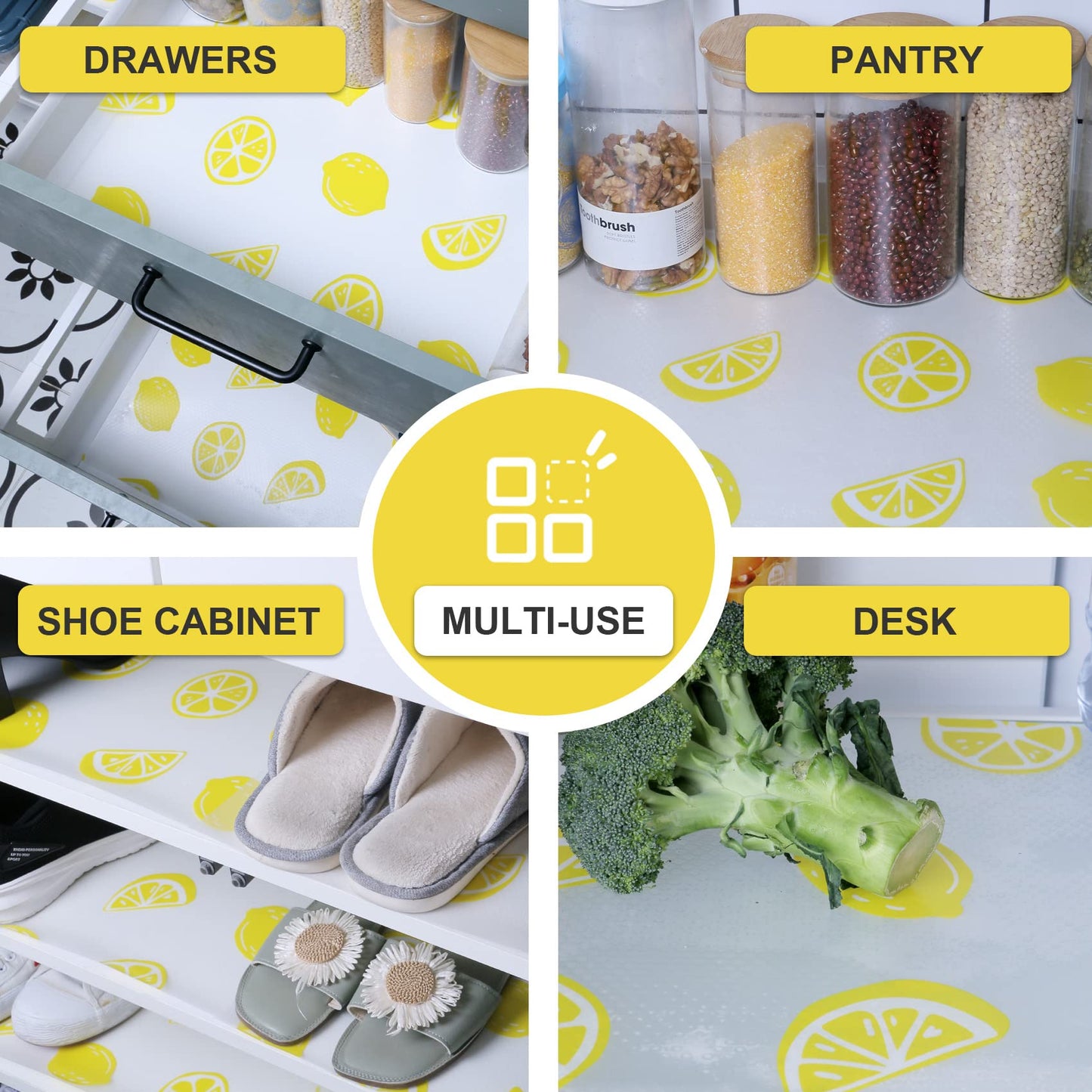 Cooyes Refrigerator Liners Waterproof Oil-Proof Fridge Mats Easy to Cut Non-Adhesive Kitchen Shelf Liner for Shelves Cabinet Drawer BPA-Free (17.7" x 78.7")