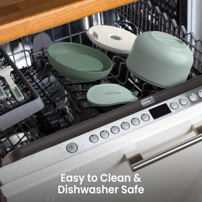 Bentgo Bowl - Insulated Leak-Resistant Bowl with Collapsible Utensils, Snack Compartment and Improved Easy-Grip Design for On-the-Go - Holds Soup, Rice, Cereal & More - BPA-Free, 21.2 oz (Khaki Green)