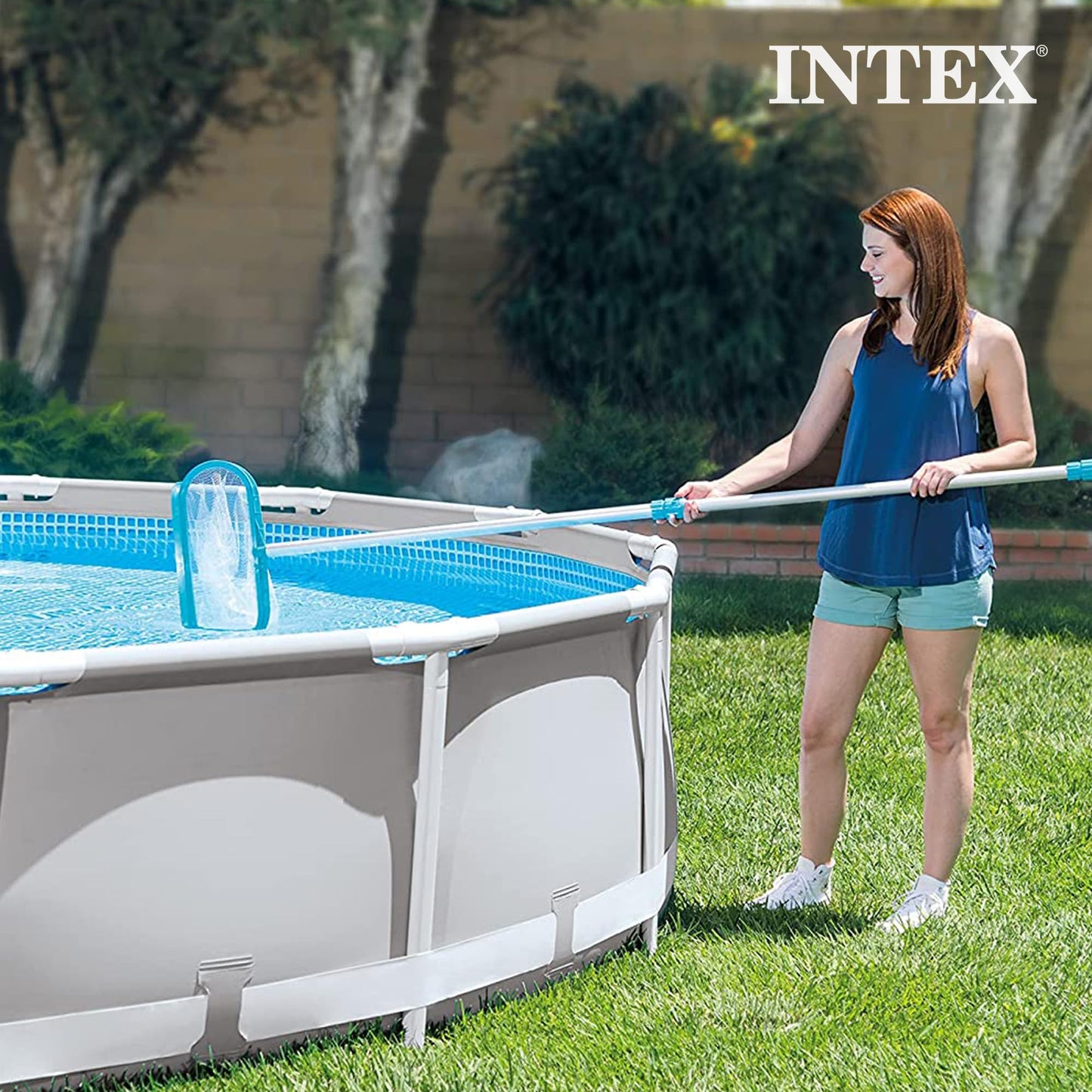 Intex 28003E Deluxe Above Ground Pool Maintenance Kit for Minimum 800 GPH Flow Rates with Vacuum, 110" Pole, Wall Brush and 24' Hose (Color May Vary)