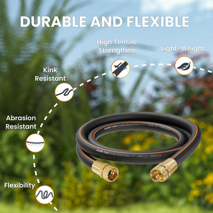 Giraffe Tools Leader Hose 6ft x 5/8", Short Water Hose Heavy Duty for Hose Reel, Lightweight, Flexible with Double Female Fittings