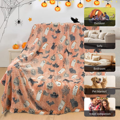 COMFAR Cute Halloween Blankets for Kids, for Kids/Teens/Women/Men, Halloween Blankets and Throws for Adults, Spooky Blanket for Boy/Girls/Toddler, Fall Throw Blanket for Couch 40"x 60"