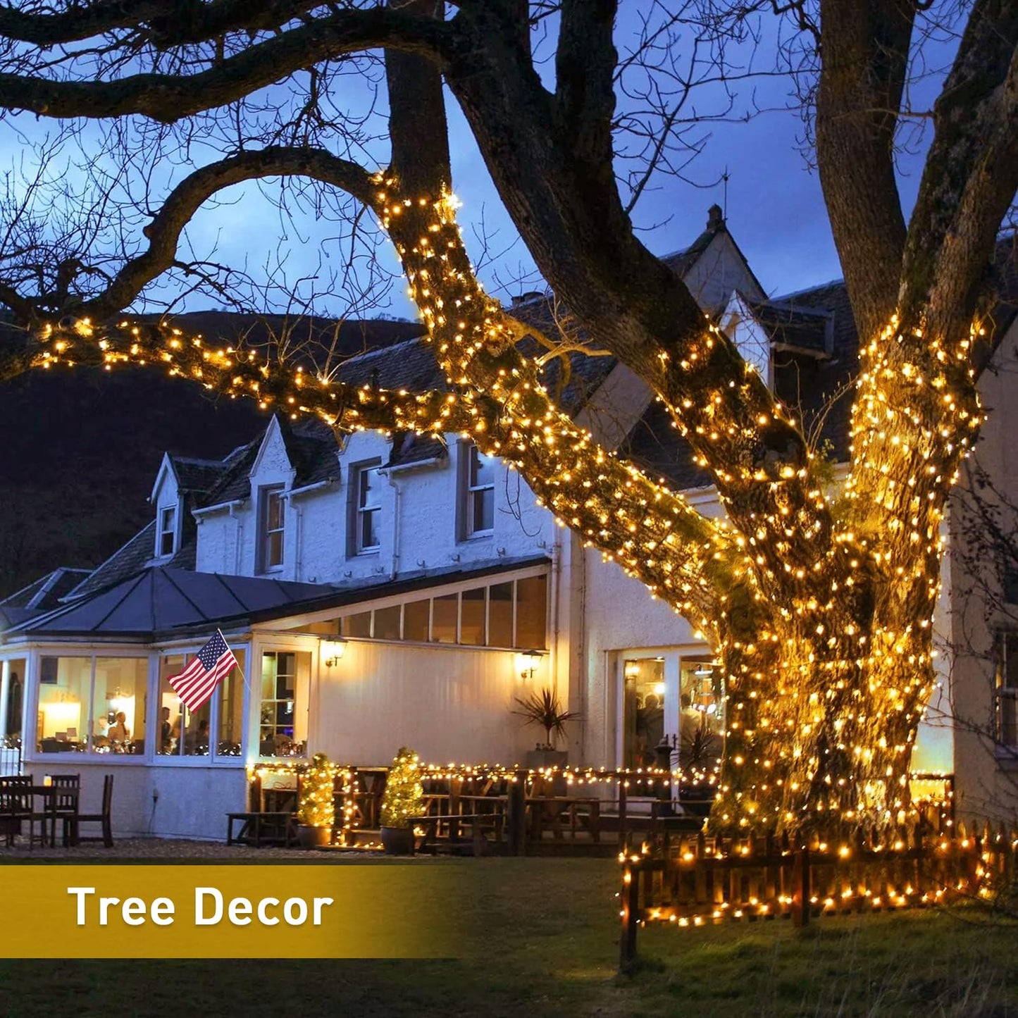 JMEXSUSS 2 Pack Solar String Lights Outdoor Waterproof - Total 400 LED 151FT Solar Lights Outdoor, 8 Modes Warm White Christmas Light for Outside Patio Yard Tree Garden Christmas Decorations