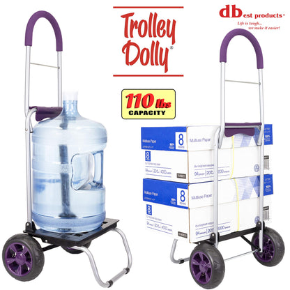 dbest products Trolley Dolly Purple Foldable Shopping cart for Groceries with Wheels and Removable Bag and Rolling Personal Handtruck Standard, 1 unit