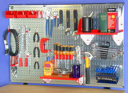 Wall Control Pegboard 32in x 16in Galvanized Metal Pegboard Tool Board Panel
