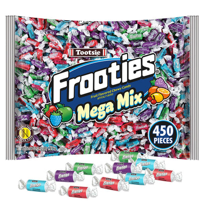 Frooties Mega Mix - 450 Pieces Assorted Fruit Flavor Chewy Candy - Over 3 lb. Bag of Bulk Treats - 50.06 oz