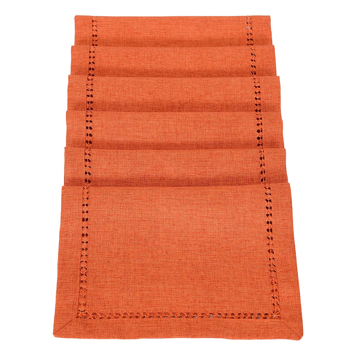 Grelucgo Set of 6 Orange Table Placemats for Halloween Thanksgiving Fall Autumn Holidays, Rectangular 12 by 18 Inch