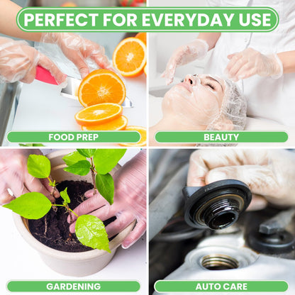 Keppi 600 Pack Disposable Food Prep Gloves – Clear Polyethylene, Latex-Free, BPA-Free, Powder-Free – Bulk Kitchen Cooking, Catering, BBQ, Baking, Restaurant, Food Handling & Serving Gloves