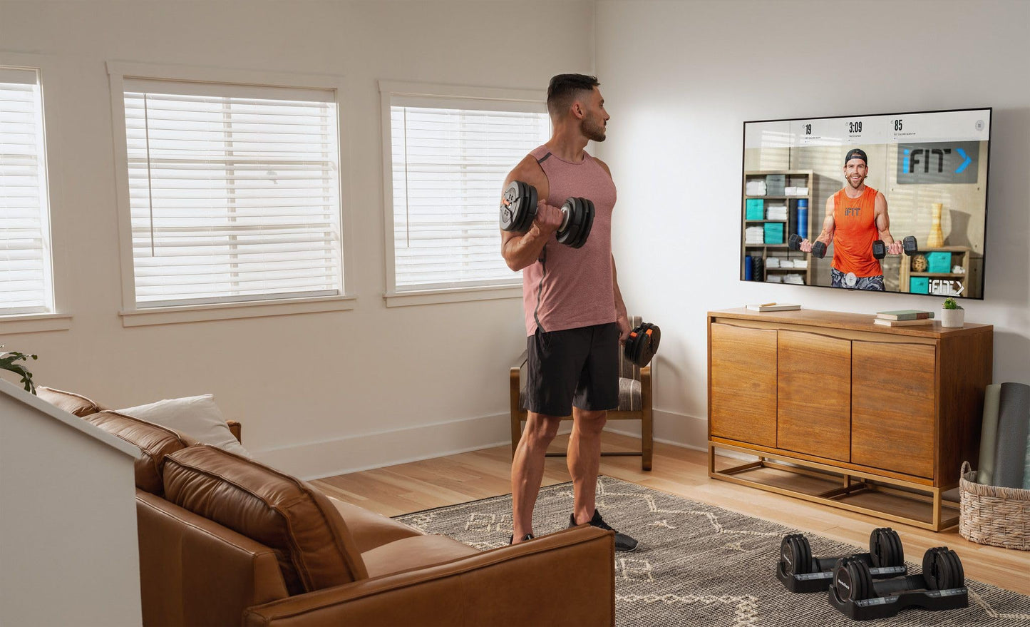 NordicTrack 55 lb Select-a-Weight Dumbbell Pair, Black