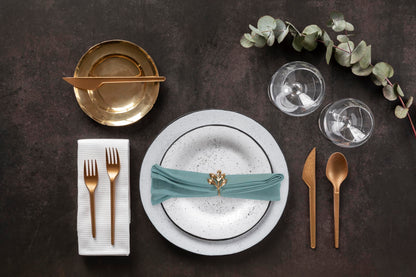 ACCENTHOME Cloth Napkins Set of 12 18x18 inch 100% Cotton Dinner Napkin Washable Hotel Quality Reusable Kitchen & Table Linen for Fall Thanksgiving Family Dinners Weddings & Everyday Use - Blue