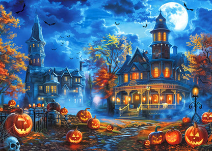 Halloween Puzzles for Adults 1000 Pieces, Halloween House Halloween Puzzle 1000 Piece Puzzle for Adults Halloween Scene Puzzles for Adults Halloween Jigsaw Puzzles 1000 Pieces Halloween Puzzles