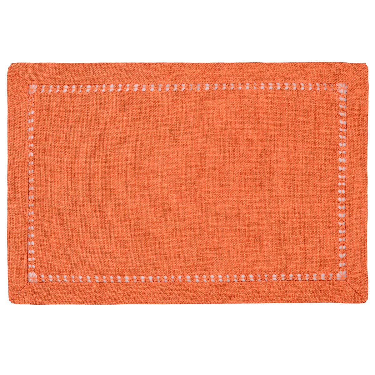 Grelucgo Set of 6 Orange Table Placemats for Halloween Thanksgiving Fall Autumn Holidays, Rectangular 12 by 18 Inch