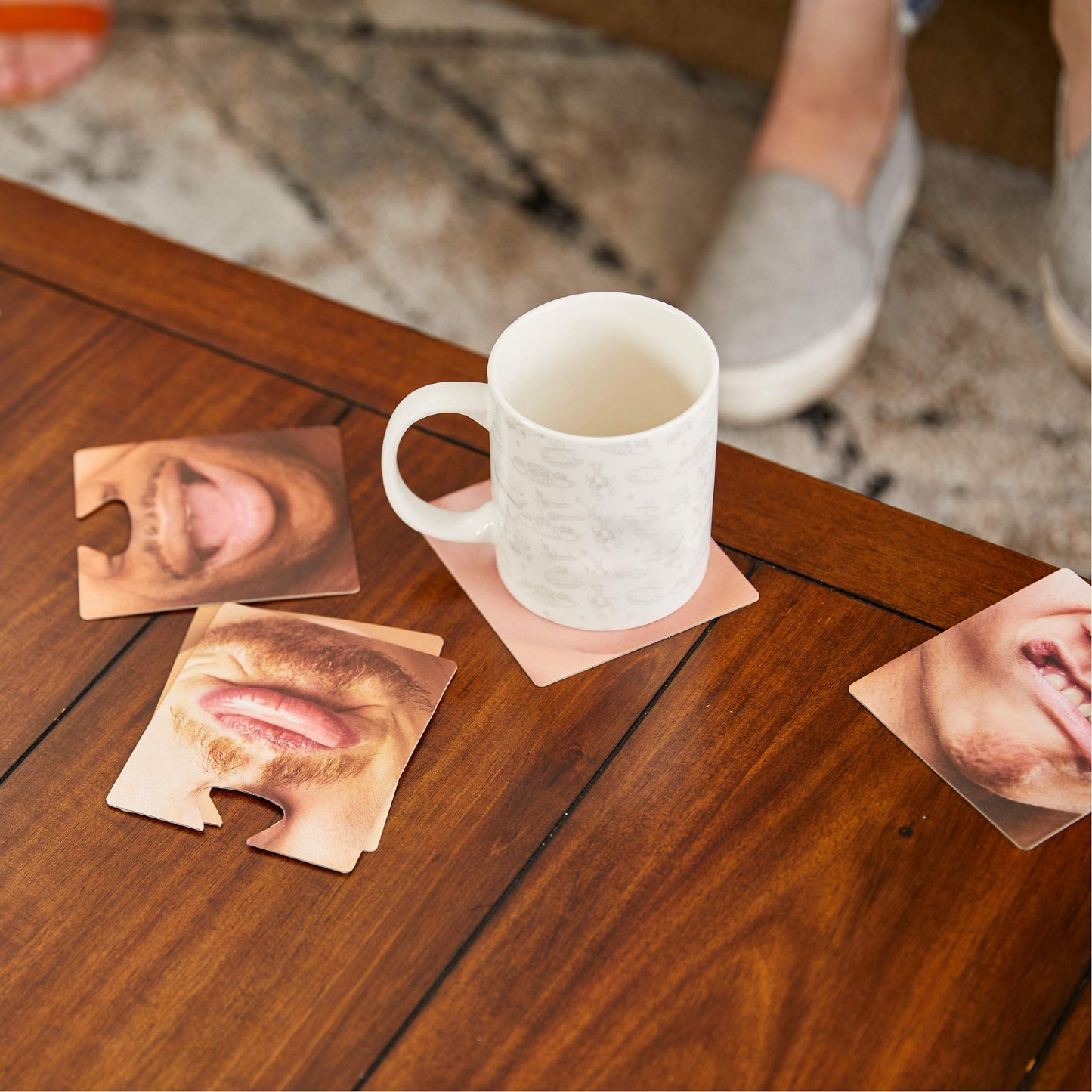 Gentlemans Club Face Drink Coasters - 20 Hilarious Double Sided Drink Coasters (40 Fun Faces)