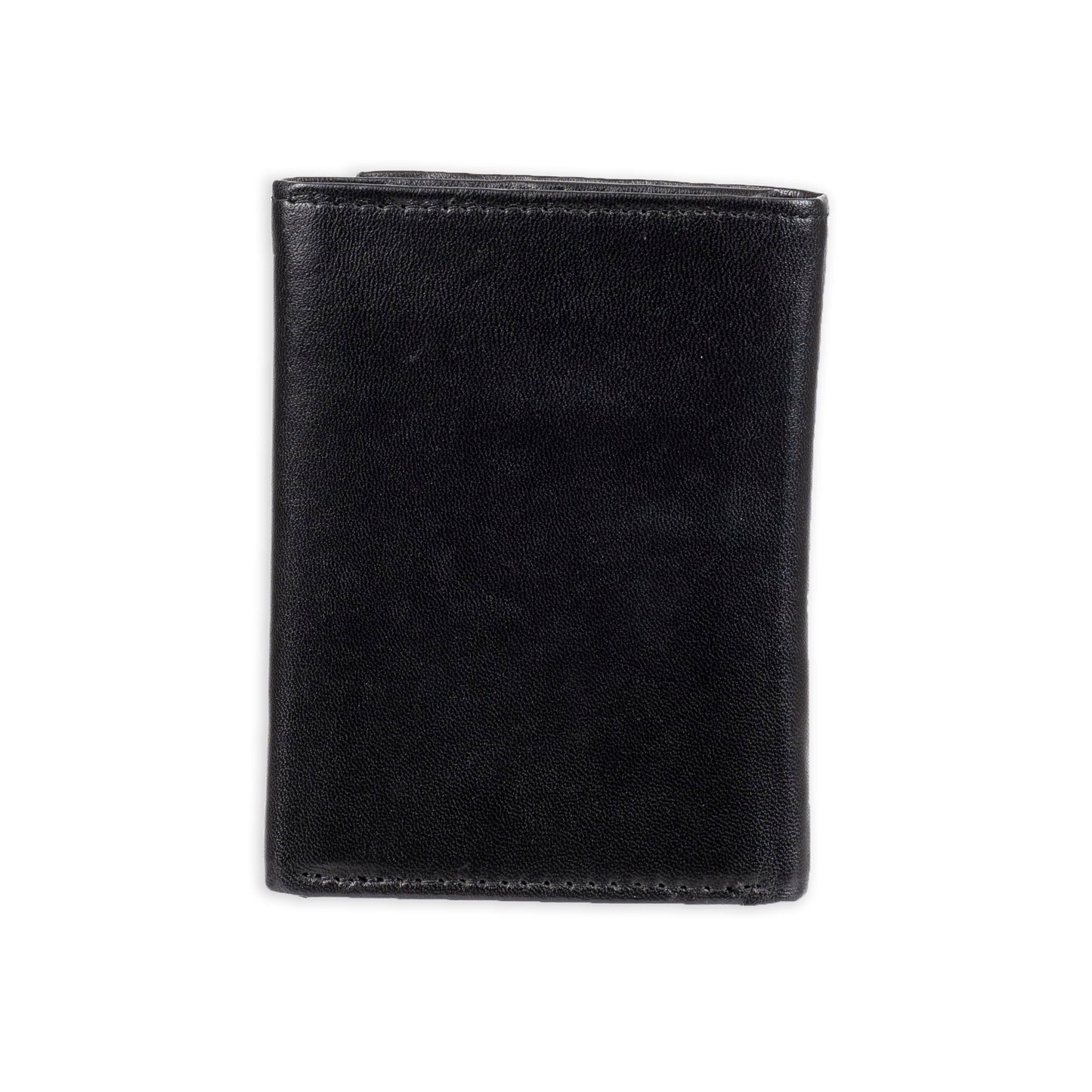 Kenneth Cole Reaction Men's Wallet - RFID Genuine Leather Slim Trifold with ID Window and Card Slots, Black Plaque