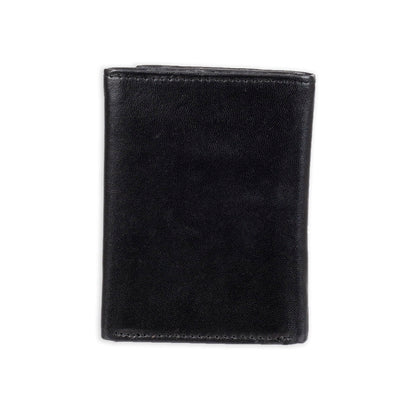 Kenneth Cole Reaction Men's Wallet - RFID Genuine Leather Slim Trifold with ID Window and Card Slots, Black Plaque