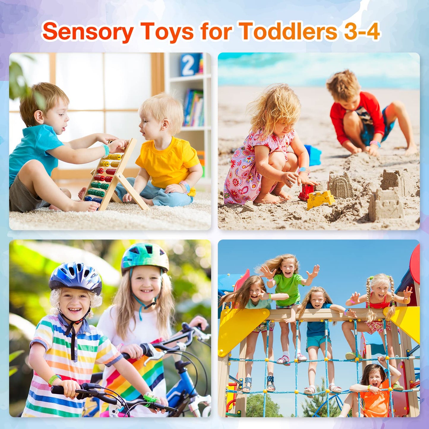 Kids Party Favors Pop Fidget Toys Bulk Its 24 Packs Fidget Bracelet It Birthday Party Favors for Halloween Goodie Bags Stuffers for Kids Classroom Prizes Poppers Student Gifts Girls Boys Trinkets