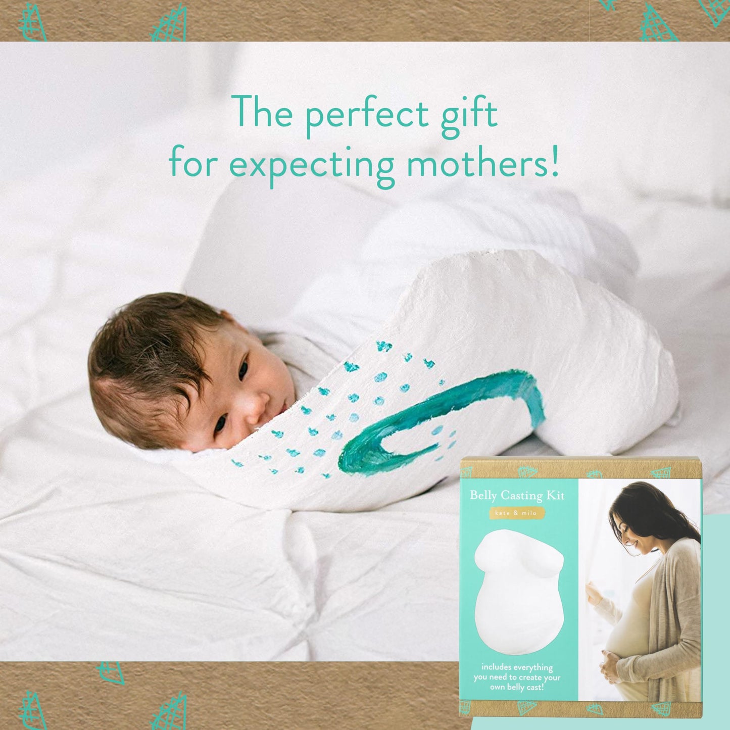 Kate & Milo Belly Casting Kit, Pregnancy Keepsake Making Kit, Easy DIY Plaster Cast Baby Bump Keepsake, Perfect For Expecting Moms and Ideal Nursery Decor