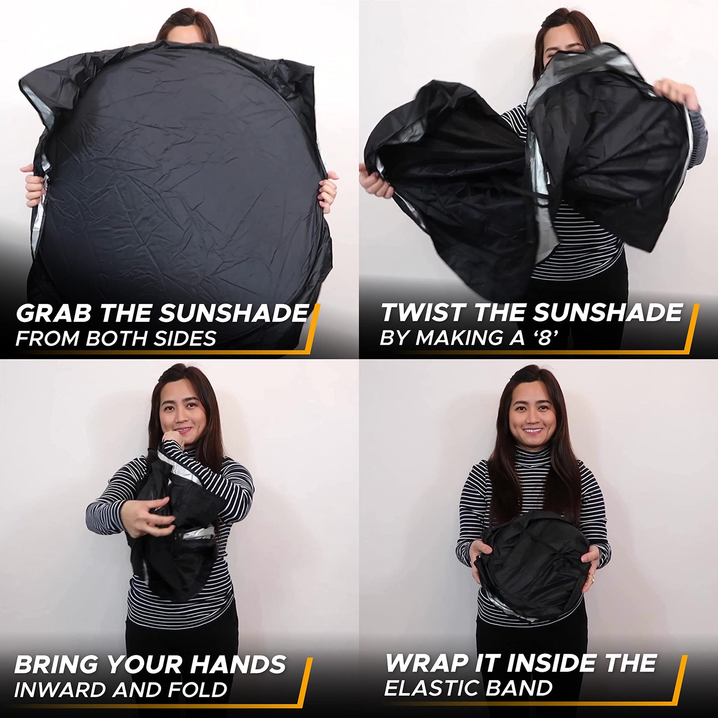 EcoNour Truck Windshield Sun Shade with Storage Pouch - Reflective 240T Material Truck Windshield Cover - Foldable Sun Shield UV Dashboard Protection from Sun Heat | X-Large (69 x 35 inches)