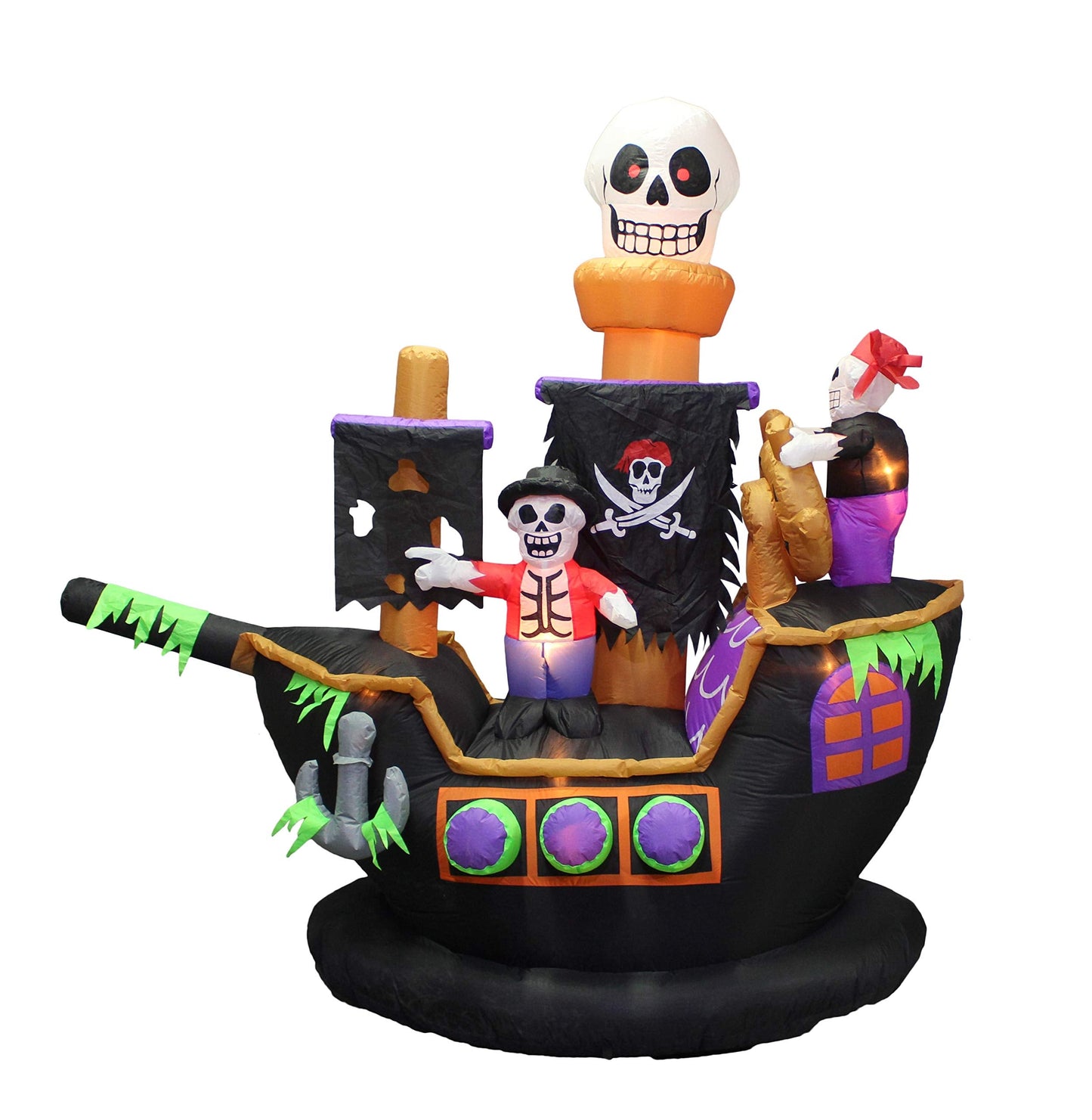 Halloween Inflatable Skeletons & Ghosts on Pirate Ship