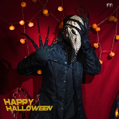 Halloween Articulated Fingers with Protective Gloves, Articulated Finger Extensions, Finger Claw with Protective Gloves, Scary and Flexible Skeleton Claws Hands, Halloween Props for Any Costume, Black