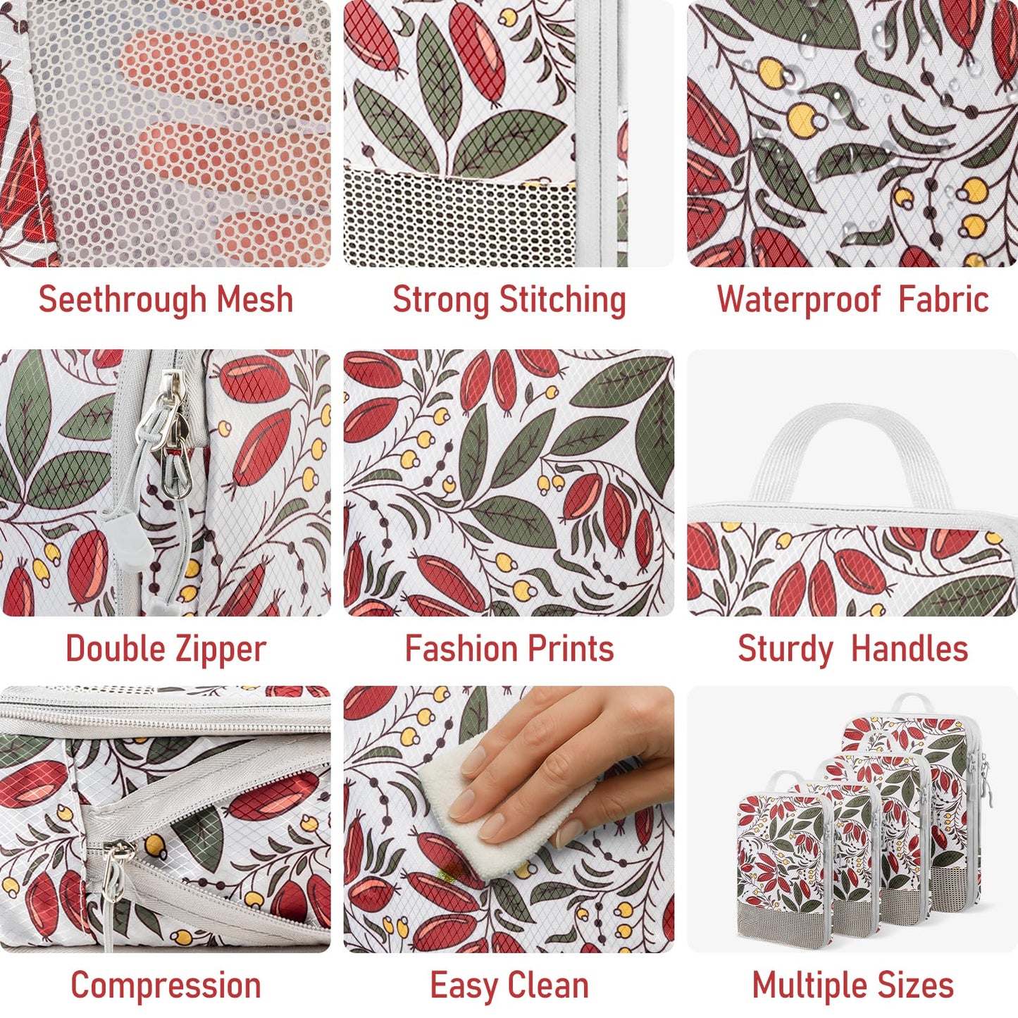 Compression Packing Cubes for Travel 4 Set Luggage Packing Organizer Bag Compressible Expandable Organizer Cubes For Carry On Luggage Suitcase Travel Essentials Accessories for Women Men