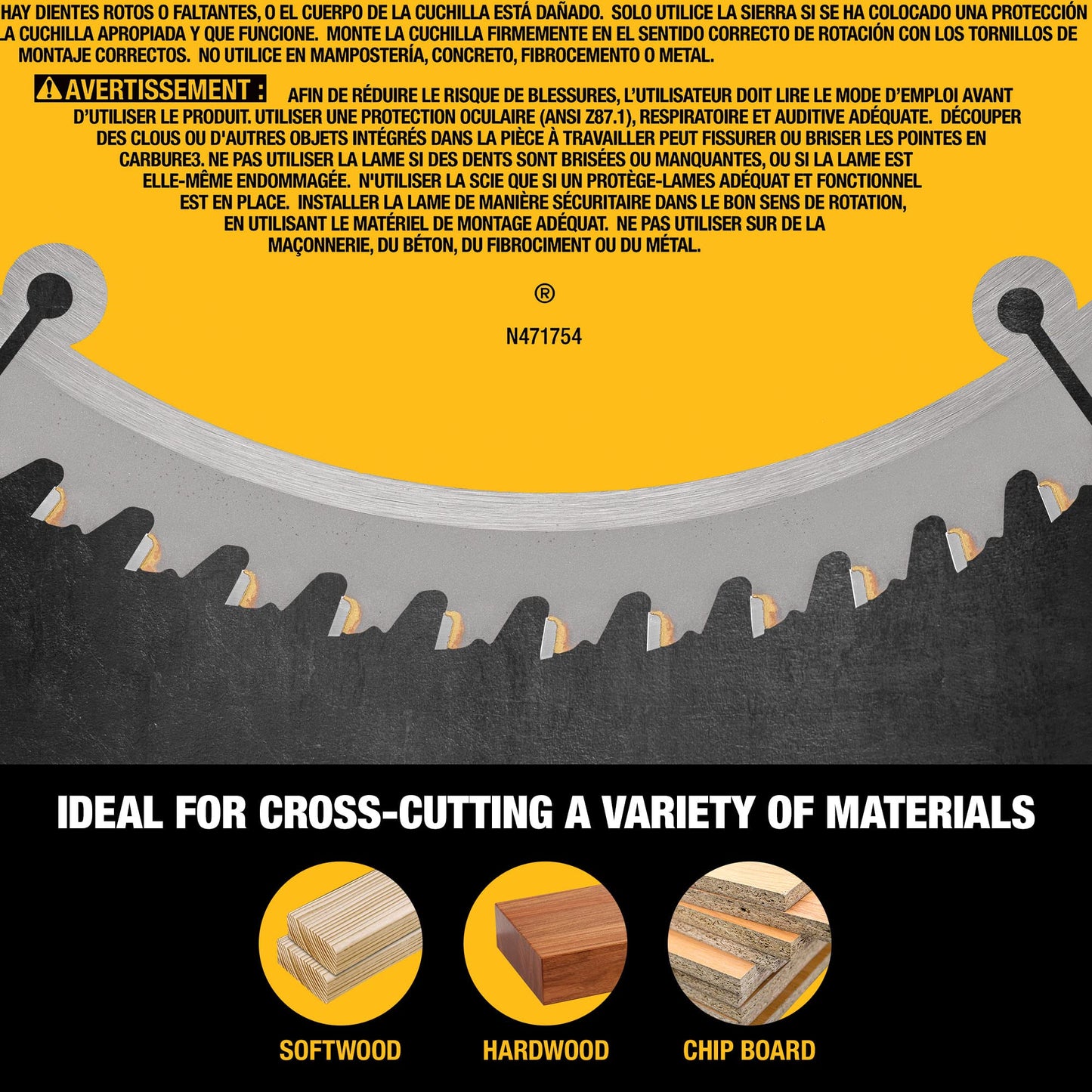DEWALT 10-Inch Miter Saw Blades/Table Saw Blades, 2-Blade Combo, 60-Tooth & 32-Tooth Pack (DW3106P5)