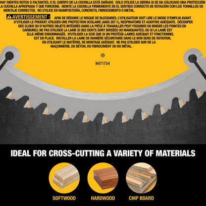 DEWALT 10-Inch Miter Saw Blades/Table Saw Blades, 2-Blade Combo, 60-Tooth & 32-Tooth Pack (DW3106P5)