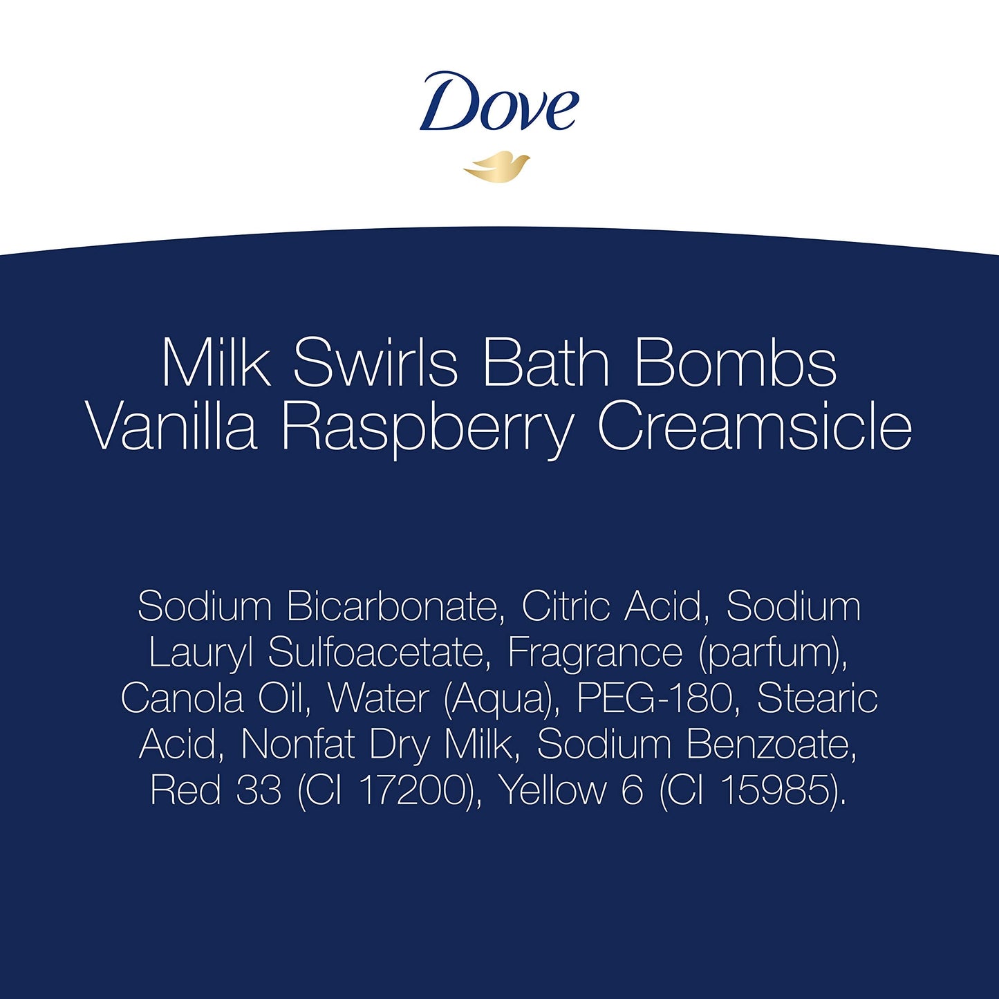 Dove Milk Swirls Vanilla Raspberry Creamsicle Bath Bombs 2.8 oz (Twin Pack)