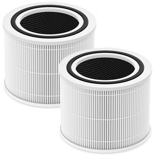 Core 300 Replacement Filter for LEVOIT Core 300 Core300-P Core 300S Core 300S/P VortexAir Air Purifier, Core 300-RF, 3-in-1 H13 Grate True HEPA Activated Carbon, 2 Pack, White,Core 300-P