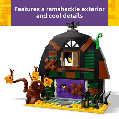LEGO Halloween Barn Building Toy for Kids - Room Decor & Pretend Play Set for Boys & Girls, Ages 9+ - Gift for Halloween or Birthdays - Includes Scary Skeleton Minifigure - 40721
