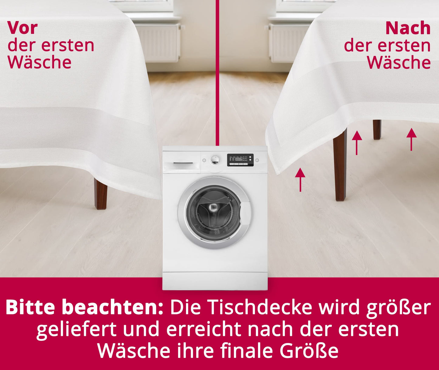 Damask Tablecloth 100% Cotton Gastro Edition White Square 110 x 280 cm Finest Two-Thread Quality Made from High-Quality Ring Yarn