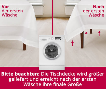 Damask Tablecloth 100% Cotton Gastro Edition White Square 110 x 280 cm Finest Two-Thread Quality Made from High-Quality Ring Yarn