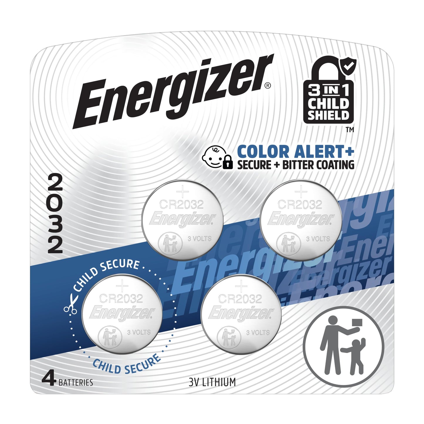 Energizer 2032 Batteries (4 Pack), 3V Lithium Coin Batteries