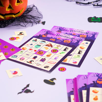JOYIN 32 Players Halloween Bingo Card Game, Kids Bingo Cards Set for Halloween Party Games, Large Group Family Activities, School Classroom Party Supplies