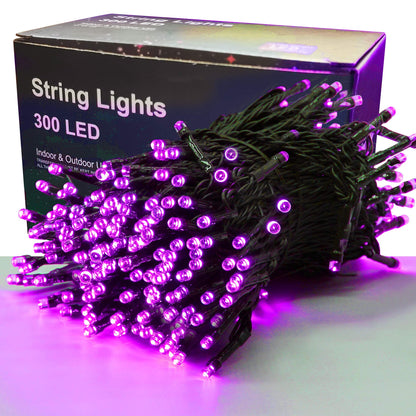 300 LED Halloween Lights, 98.5FT Halloween String Lights with 8 Lighting Modes, Waterproof & Connectable Mini Light, Plug in for Indoor Outdoor Holiday Christmas Party Bedroom Decorations (Purple)