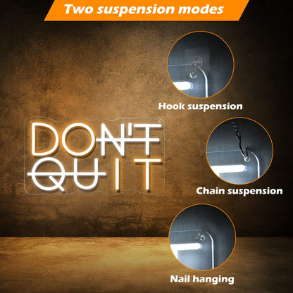 Don't Quit LED Neon Sign for Wall Decor, DO IT Neon Lights Party Decorations, USB Powered Switch Neon Lights lighting adjustable for Office Room, Gym Room, Man Cave, Gamer Room